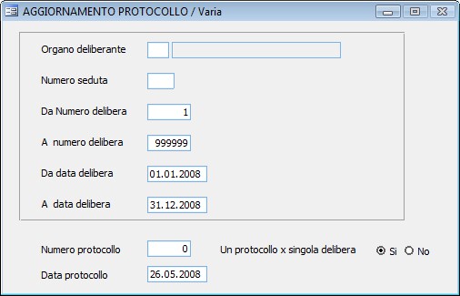 Aggiornamento Protocollo